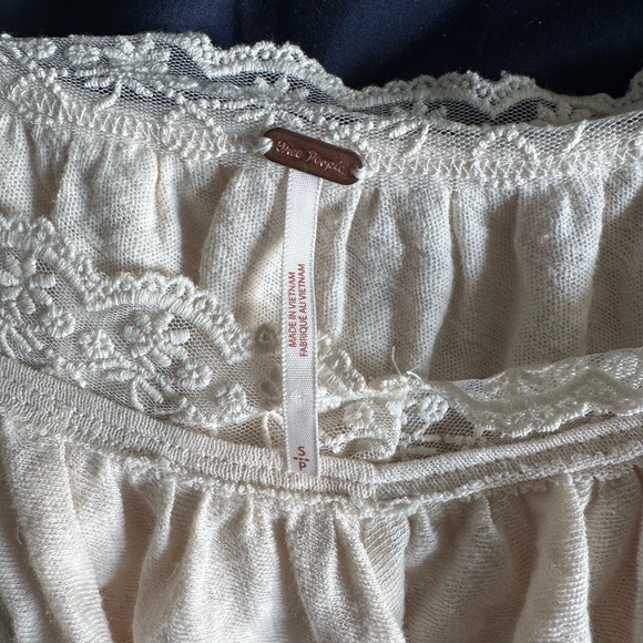 Free People Ivory Ruffle Lace Blouse - Picture 5 of 6